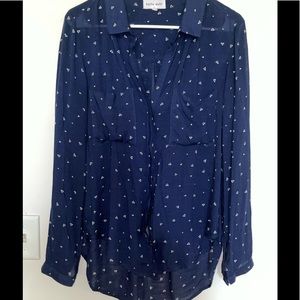 Bella Dahl white triangle button down top S
